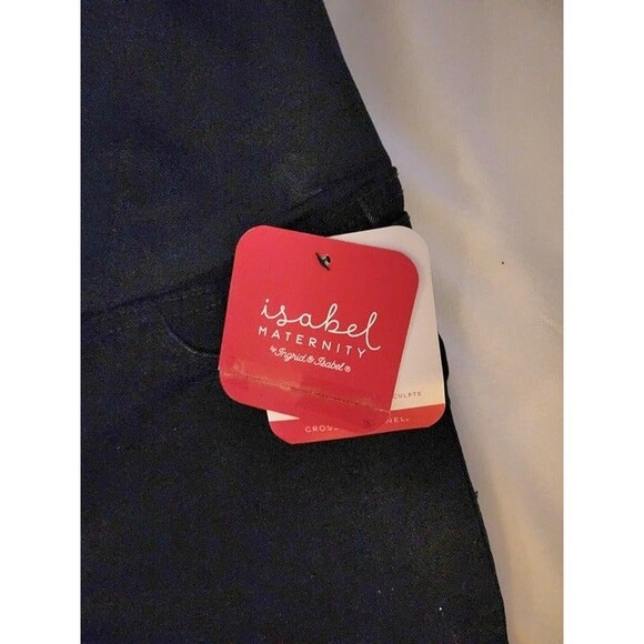 Isabel Maternity Womens Crossover Panel Bermuda Black Jean Shorts Size: 12 (NWT) - Picture 4 of 8